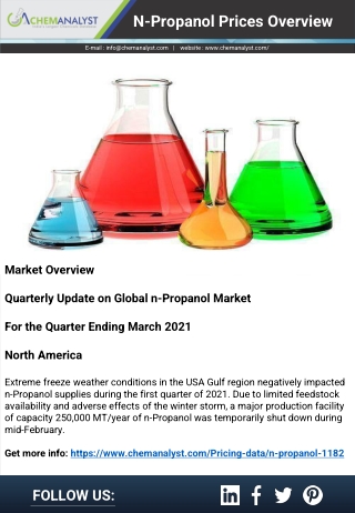 n-Propanol Prices, News, Trend, Database, Market Information | ChemAnalyst