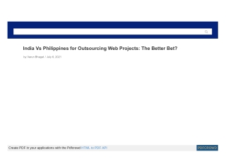 India Vs Philippines for Outsourcing Web Projects: The Better Bet?