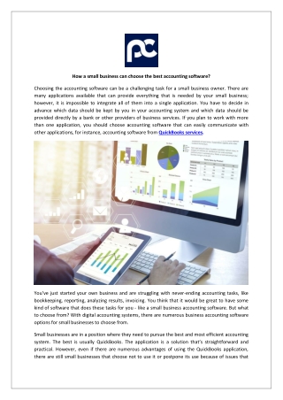 How a small business can choose the best accounting software