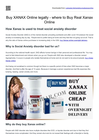 Buy XANAX Online legally - where to Buy Real Xanax Online