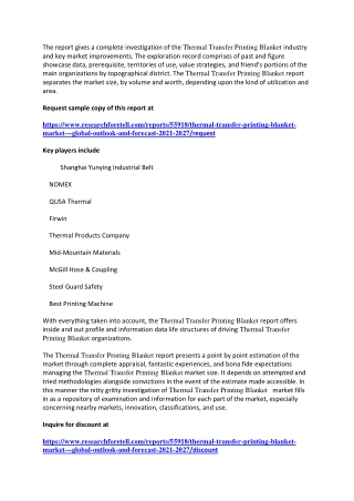 Thermal Transfer Printing Blanket Market