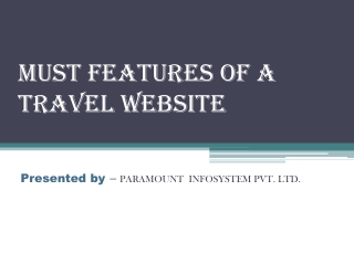 Must Features for a Travel Website