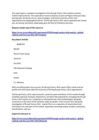 Covid-19 Impact on Rough Surface Belt Market