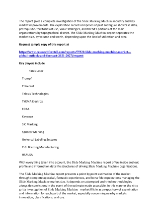 Slide Marking Machine Market