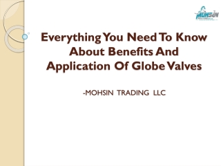 Everything You Need To Know About Benefits And Application Of Globe Valves