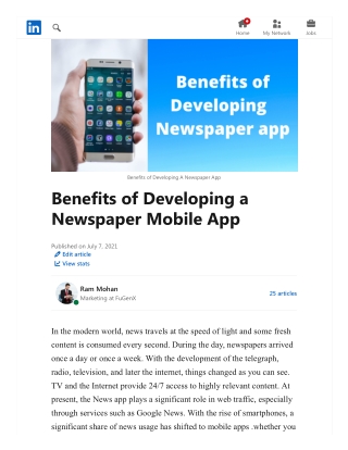 Benefits of Developing a Newspaper Mobile App