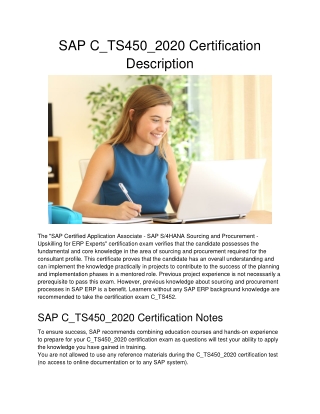 SAP C_TS450_2020 Certification Description
