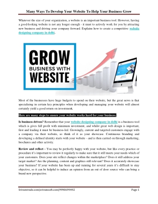 Many Ways To Develop Your Website To Help Your Business Grow