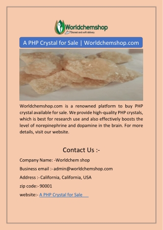 A PHP Crystal for Sale | Worldchemshop.com