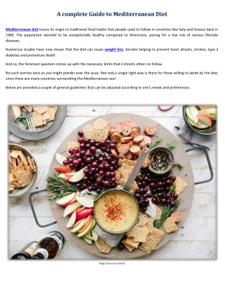 A complete Guide to Mediterranean Diet