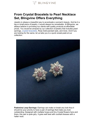 From Crystal Bracelets to Pearl Necklace Set, Blingvine Offers Everything