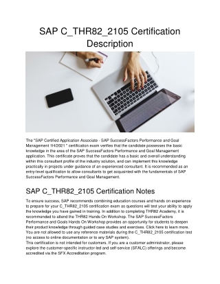 SAP C_THR82_2105 Certification Description