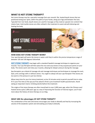 WHAT IS HOT STONE THERAPY