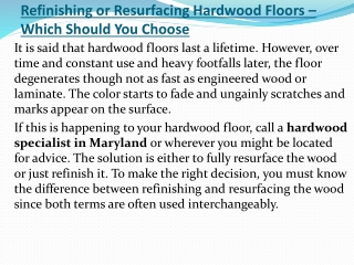 hardwood specialist Maryland