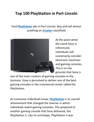 Top 100 PlayStation in Port Lincoln-converted