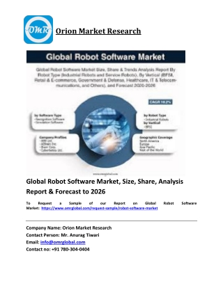 Global Robot Software Market Trends, Size, Competitive Analysis and Forecast 202