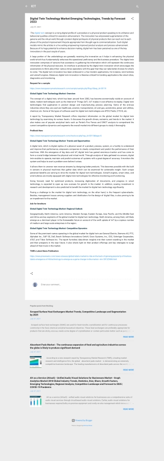 Digital Twin Technology Market Size, Share, Growth, Trends and Forecast 2017 - 2