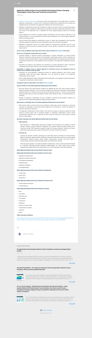 Impact of COVID-19 on the Application Modernization Services