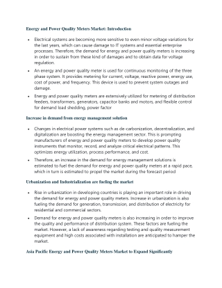 Energy and Power Quality Meters Market