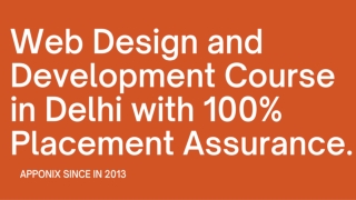 Web Design and Development Course in Delhi with 100% Placement Assurance.