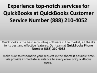 QuickBooks at QuickBooks Customer Service Number (888) 210-4052