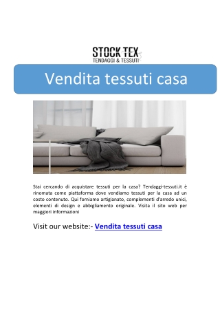 Vendita tessuti casa