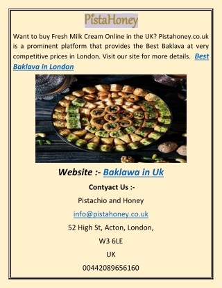 Baklawa in Uk
