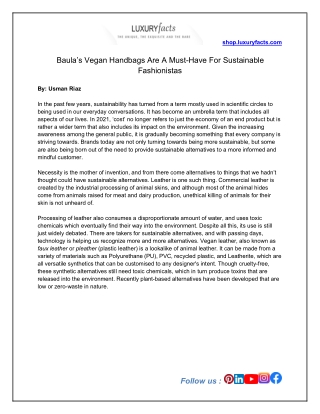 Baula’s Vegan Handbags Are A Must-Have For Sustainable Fashionistas
