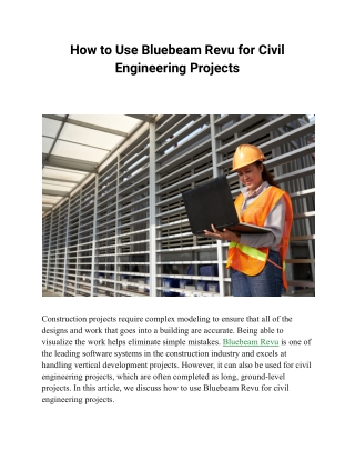How to Use Bluebeam Revu for Civil Engineering Projects