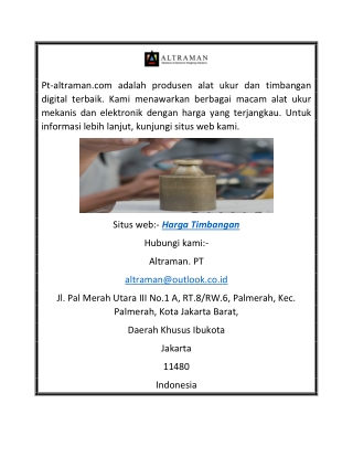 Timbangan Harga | Pt-altraman.com