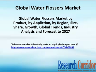 Global Water Flossers Market by Product, by Appliction, by Region, Size,2027