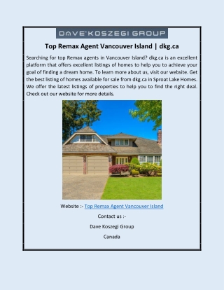 Top Remax Agent Vancouver Island | dkg.ca