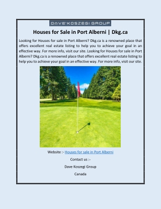 Houses for Sale in Port Alberni | Dkg.ca