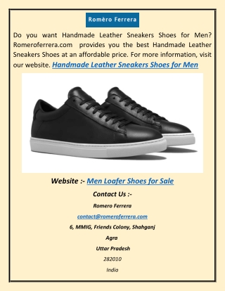 Handmade Leather Sneakers Shoes for Men ad