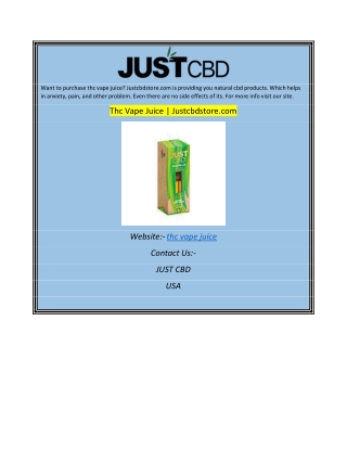 Thc Vape Juice Justcbdstore.com