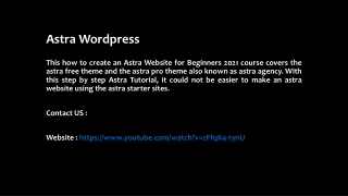 Astra Wordpress