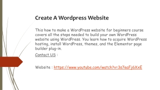 Create A Wordpress Website