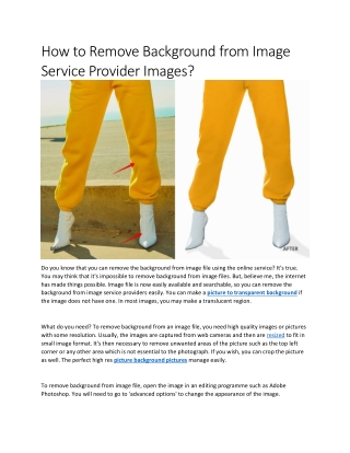 How to Remove Background from Image Service Provider Images