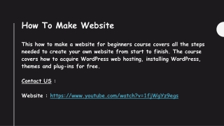 How To Make Website