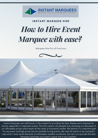 How to Hire Event Marquee with ease