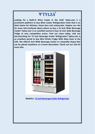 15 Inch Beverage Cooler Refrigerator  Itylza.com