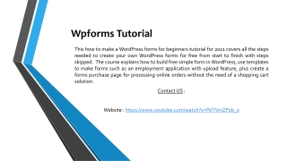 Wpforms Tutorial