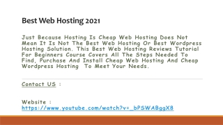 Best Web Hosting 2021