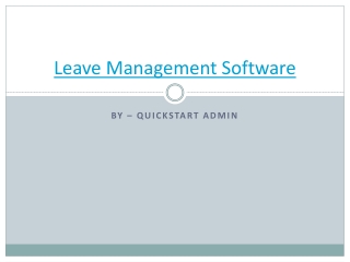 Leave Management Software System - QuickStart Admin