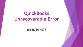 QuickBooks Unrecoverable Error