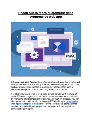 Reach out to more customers get a progressive web app