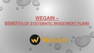 Benefits of Systematic Investment plans