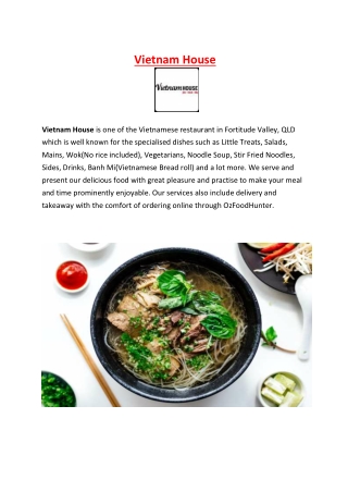 5% Off - Vietnam House Restaurant Menu Fortitude Valley, QLD