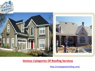 Various Categories Of Roofing Services