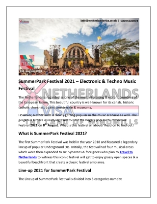 SummerPark Festival 2021 – Electronic & Techno Music Festival
